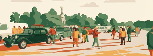 Rassemblement de voitures anciennes dans le Pays Martignolais